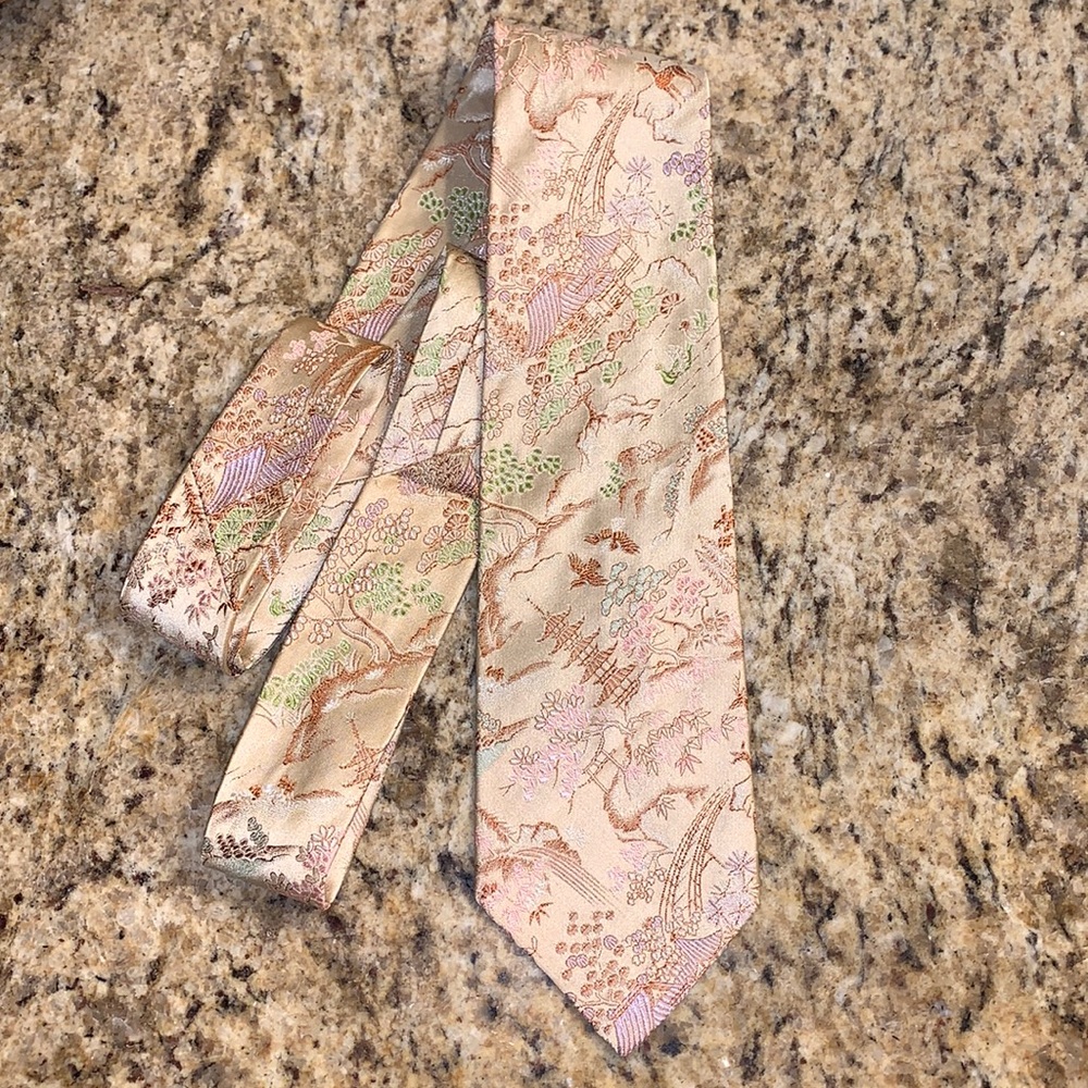 M. Yamamoto & Co Kyoto Japan Silk Tie Vintage Asian